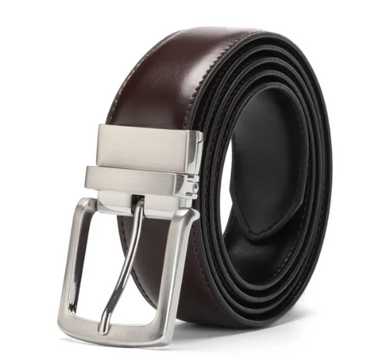 Men's Leather Belt Reversible Buckle